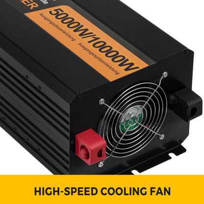 Pure Sine Wave Power Inverter 5000W 24V DC to 230V AC 50Hz Peak Power 10000W for Appliances and Solar System Emergency