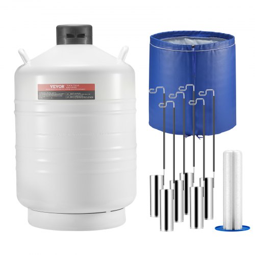 Liquid Nitrogen Tank, 30 L Aluminum Alloy Liquid Nitrogen Container, LN2 Tank Dewar with 6 Canisters and Carry Bag with Straps, Cryogenic Tank for Beauty Industry, Semen Preservation, Scientific