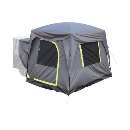 SUV-tält för camping, 3 meter L x 2,4 meter B, vattentät PU, 2000 mm rymlig dubbelskiktsdesign för 5-8 personer, SUV-campingtält med nätfönster, inkluderar regnbåge och förvaringsväska, för utomhusaktiviteter