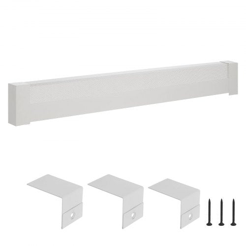 Baseboard Heater Covers, Basic Series 1831 mm Standard Electric Heating Unit Front Cover for Home Improvement, Heavy-duty Steel, Easy Installation for Bedroom Replacing Old Cover, White