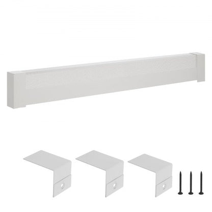 Baseboard Heater Covers, Basic Series 1831 mm Standard Electric Heating Unit Front Cover for Home Improvement, Heavy-duty Steel, Easy Installation for Bedroom Replacing Old Cover, White