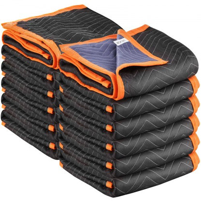 Moving Blankets 12 Pcs, 1829 x 1016 mm (14.5 kg/dz) Large Packing Blankets with Cotton Filling, Heavy Duty Nonwoven Fabric Padded Moving Blanket for Shipping, Wrapping, Protecting Furniture