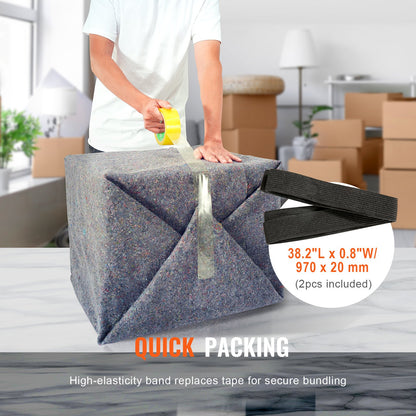 Moving Blankets, 182.9 x 137.2 cm, 9.5 kg/dz Weight, 24 Packs, Professional Recycled Cotton Packing Blanket, Large Heavy Duty Shipping Mover Pads Perfect for Protecting Furniture, Floors, Appliances