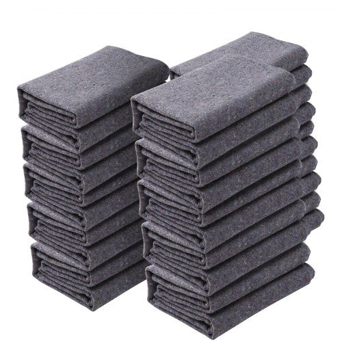 Flyttfiltar, 182,9 x 137,2 cm, 9,5 kg/dz vikt, 12 förpackningar, professionell packfilt i återvunnen bomull, stora kraftiga flyttfiltar perfekta för att skydda möbler, golv, vitvaror