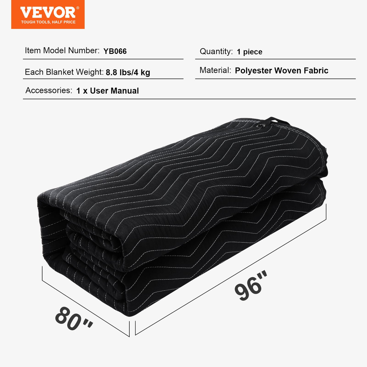 Sound Dampening Blanket, 243.8 x 203.2 cm, Extra Large Studio Grommeted Soundproof Blanket with Grommets, Light Blocker for Door Acoustic Noise Blocking Blanket Studio Sound Absorption Sheet, Black