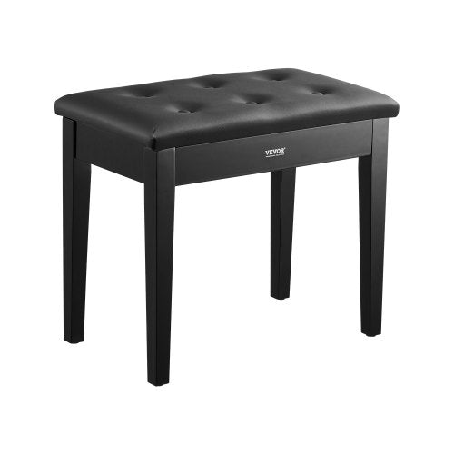 Piano Keyboard Bänk Förvaring Vadderad Sits Trä Vanity Bokhylla Pall 560x350x485mm