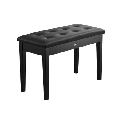 Duet Piano Keyboard Bench Storage Padded Seat Wooden Vanity Bookcase Stool 750x355x490mm