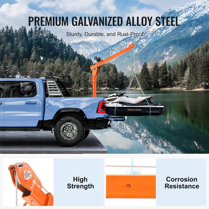 Electric Pickup Truck Crane Hoist Crane 499 kg 360° Swivel Hoist Lift