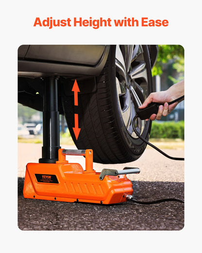 Electric Car Jack, 15 Tons /33000 lbs, Adjustable Hydraulic Jack Lift with High Load Capacity, 12V Dual-Powered Tire Change Replacement with LED Light, Portable Jack kit for Sedan, SUV, Truck