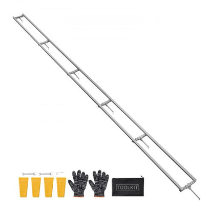 Rail Mill Guide System, 4.57 m 6 Crossbar Chainsaw Mill Kits, Aluminum Saw Milling Rails System Works with Chainsaw, 4 Wedges, Adjustable Rail Milling Guide Kit for Builders Woodworkers