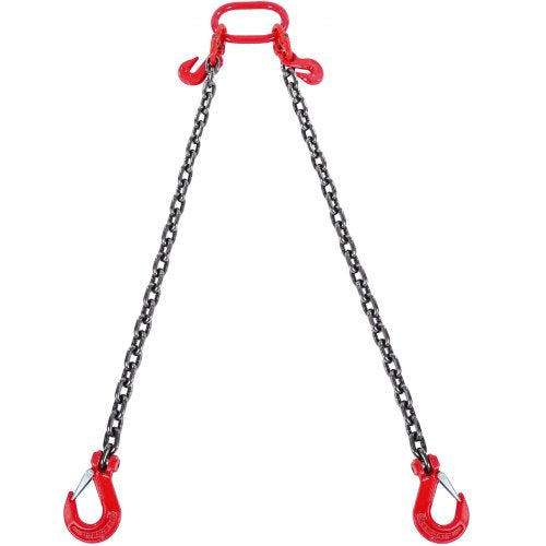 9,5 mm x 182,9 cm kättingslinga med 2 ben, G80 lyftkedja med gripkrokar, 4989,5 kg