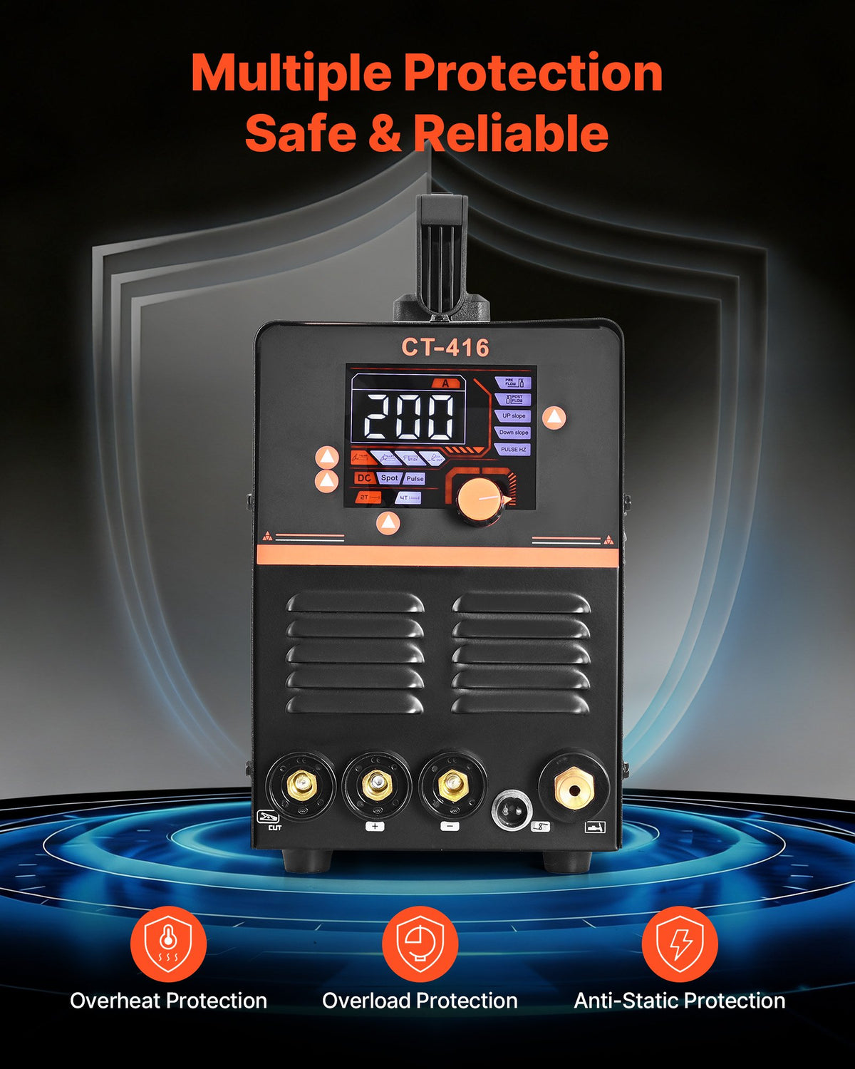 3-in-1 Plasma Cutter Welder Combo - CUT/TIG/MMA, 50A Plasma Cutting Machine & 200A TIG Stick Welder, LED Digital Display with 2T/4T/PA/PT Function for Home Repairs, Workshops, 220V