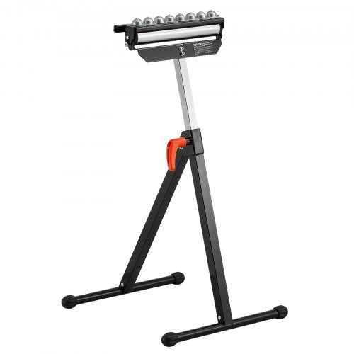 Rullstativ, 136 kg lastkapacitet, 68–108 cm justerbar höjd, hopfällbar, kraftig med 29,2 cm polerat rullhuvud i flera riktningar, för bordssågens utmatning, träbearbetningsförlängningsstöd