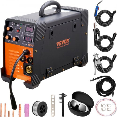 MIG-svets 250 Amp MIG TIG-bågsvets 3-i-1-svetssvetsmaskin 220V TIG-svets Lift-bågsvets MMA-pinne IGBT DC-växelriktarsvets Kombinationssvetsmaskin med digital display