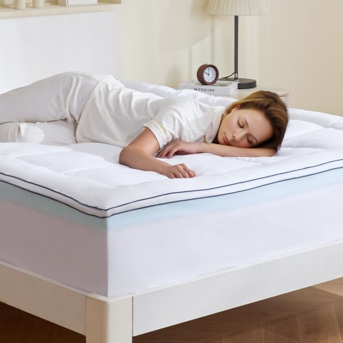 Bäddmadrass Premium Memory Foam Fiber Fill Queen 76,2 mm Tjocklek 1524x2032x76,2 mm