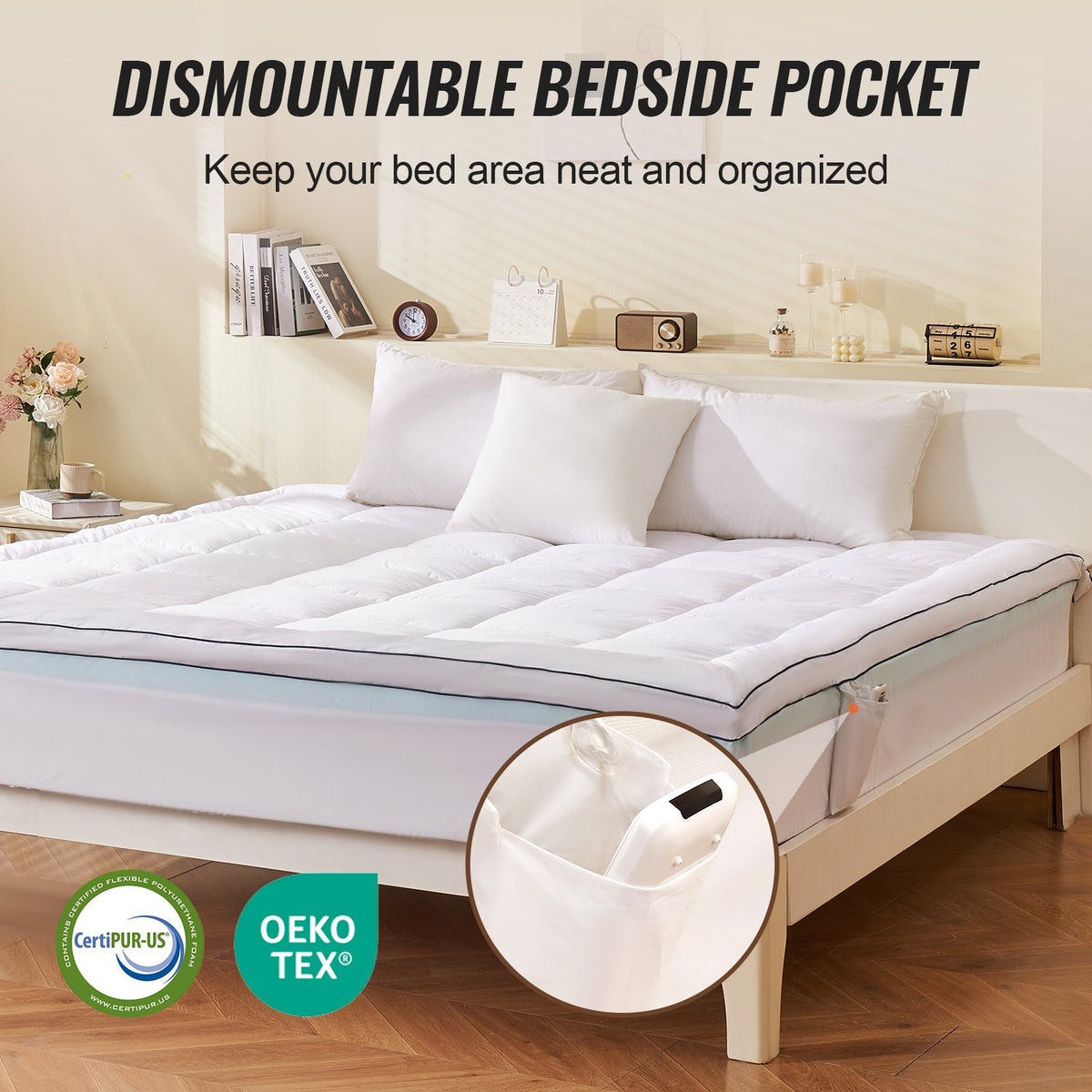 Bäddmadrass Premium Memory Foam Fiber Fill King 1930x2032x101,6 mm Tjocklek