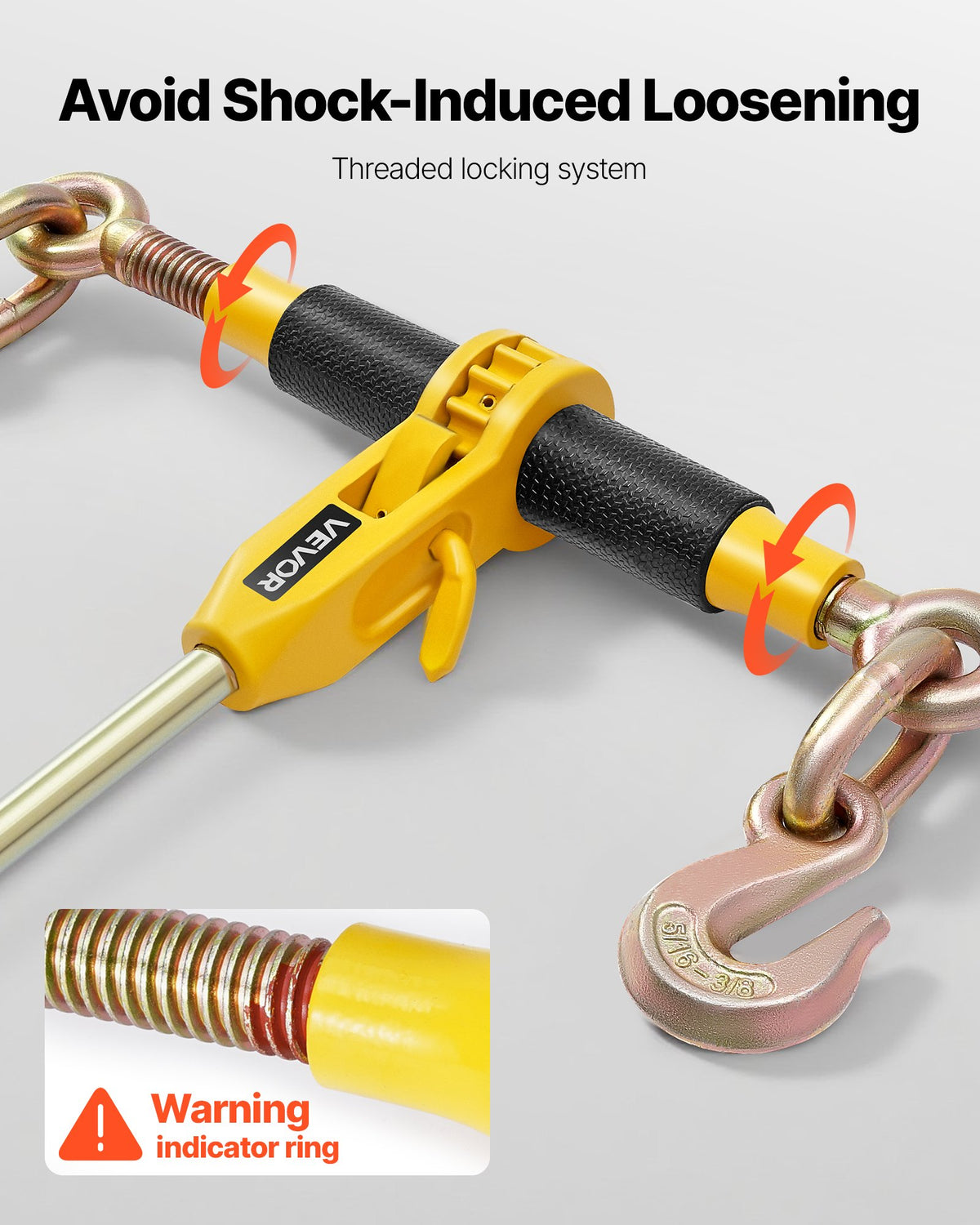 Ratchet Chain Binder, 8 mm x 3 m G80 Chains, 3629 kg Working Load of Ratchet Load Binder, Chains and Binders Set, Tie Down Hauling Chain Binders for Hauling, Towing, Logging, Lifting