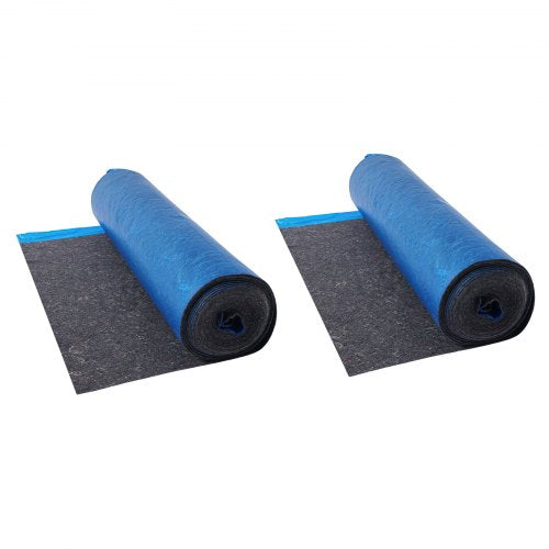 Golvunderlag 37,2 m², 3 mm laminatgolvstoppning med bifogad ångspärr, kraftig fiber-+PE-film, ljudisolering och bullerreducering för vinyl- och trägolv (2 rullar x 18,6 m²)