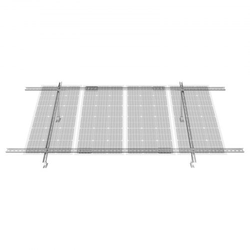 Monteringsfästen för solpaneler, 30°-60° justerbara flerdelade solpanelfästen för 1-4 solpaneler, markmonterat solpanelstativ i kolstål för gårdar, husbilar, båtar, off-grid-system