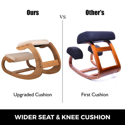 Ergonomic Kneeling Chair 99.8 kg Load Capacity Kneeling Posture Desk Chair Stool with Hip Cushion Kneeling Ergonomic Stool for Home Office Good Posture Computer Stool White Oak