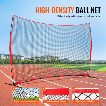 Barriärnät, 16x10 fot bollsportsbarriärnät, bärbar träningsutrustning med bärväska, skyddsskärm för baseboll, softboll, lacrosse, fotboll, hockeyträning, för bakgården