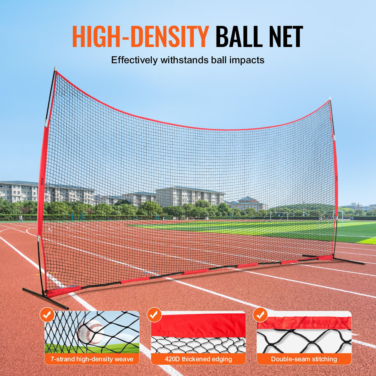 Barriärnät, 20x10 fot bollsportsnät, bärbar träningsutrustning med bärväska, skyddsskärm för baseboll, softboll, lacrosse, fotboll, hockeyträning, för bakgården