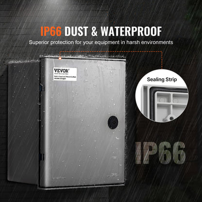 NEMA glasfiberkapsling, 30x25x14 cm NEMA 4X elbox i glasfiber, IP66 vattentät och dammtät, kopplingsbox för utomhus-/inomhusbruk, med monteringsplatta