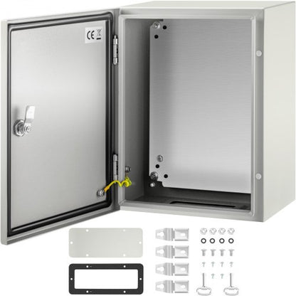 NEMA stålkapsling, 40x30x20 cm NEMA 4X stålelbox, IP66 vattentät och dammtät, kopplingsdosa för utomhus-/inomhusbruk, med monteringsplatta