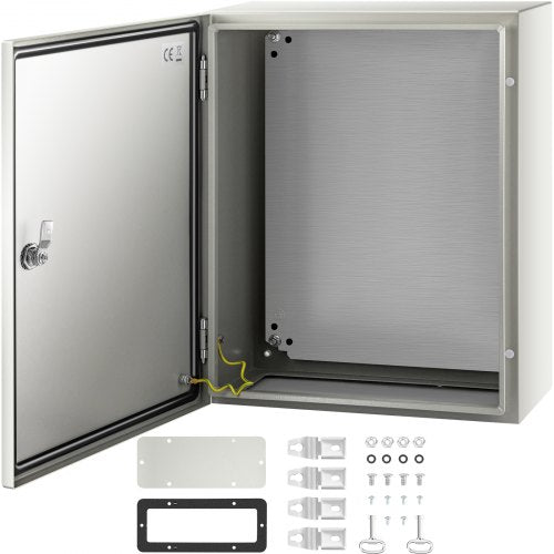 NEMA stålkapsling, 50x40x20 cm NEMA 4X stålelbox, IP66 vattentät och dammtät, kopplingsdosa för utomhus-/inomhusbruk, med monteringsplatta