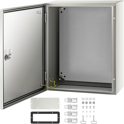 NEMA stålkapsling, 50x40x20 cm NEMA 4X stålelbox, IP66 vattentät och dammtät, kopplingsdosa för utomhus-/inomhusbruk, med monteringsplatta