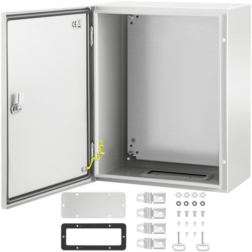 NEMA stålkapsling, 50x40x25 cm NEMA 4X stålelbox, IP66 vattentät och dammtät, kopplingsdosa för utomhus-/inomhusbruk, med monteringsplatta