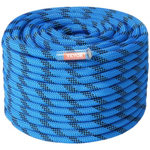 12,7 mm statiskt klätterrep, 60,9 m (200 fot) utomhusklätterrep, 30 kN brottspänning, fiberrep för flykt, firning, brandräddning, blått