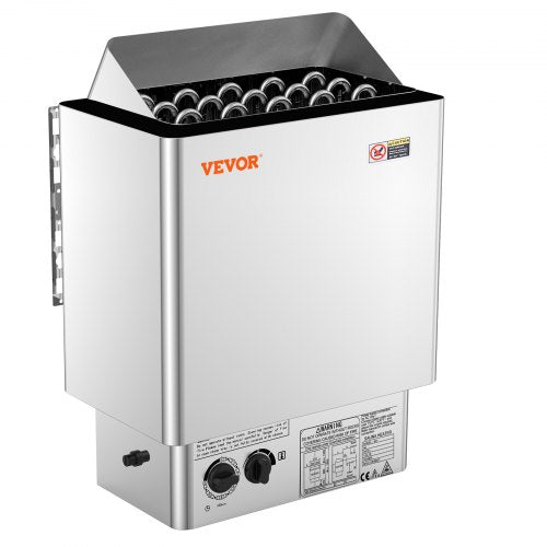 Bastuaggregat, 8KW elektrisk bastuugn, 400V 3N bärbar inomhus-/utomhusbastuaggregat med 3 timmars timer, inbyggda kontroller för 8-12 m³ hem, kommersiell hotellspadusch, slitstarkt rostfritt stål 430