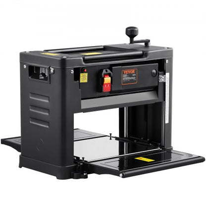 Thickness Planer, Single Speed, 33 cm Width Worktable Benchtop Planer, Two-Blade, 15-Amp 1800W Powerful Motor, 30.5 cm Extended Infeeding Table, Low Noise for Both Hard & Soft Wood Material Removal