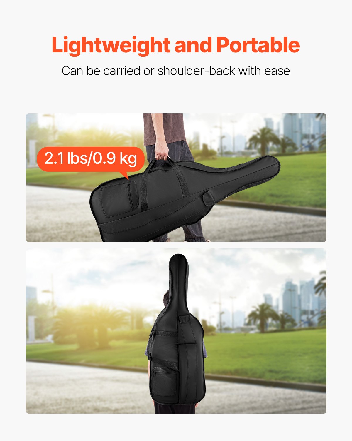 4/4 cellofojal i full storlek, vattentät nylon, lätt och bärbar reseväska, med förstärkt handtag, dubbla axelremmar, reptålig, professionell celloform, för cello, svart