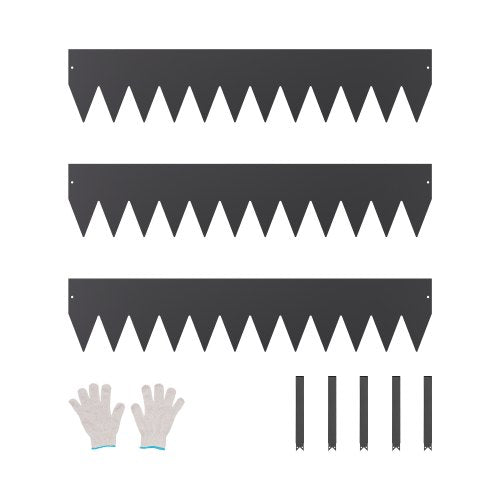 Stålkantlist, 3-pack 40 x 8 tum rostbeständig metallkantlist, böjbar trädgårdskant, kraftig gräsmatta, lätt att installera, rabattgångavdelare svart