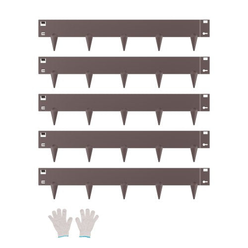 Stålkantlist, 5-pack 39 x 4 tum rostbeständig metallkantlist, böjbar trädgårdskant, kraftig gräsmatta, lätt att installera, rabattgångavdelare brun