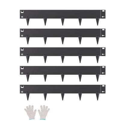 Stålkantlist, 5-pack 39 x 4 tum rostbeständig metallkantlist, böjbar trädgårdskant, kraftig gräsmatta, enkel att installera, rabattgångavdelare svart