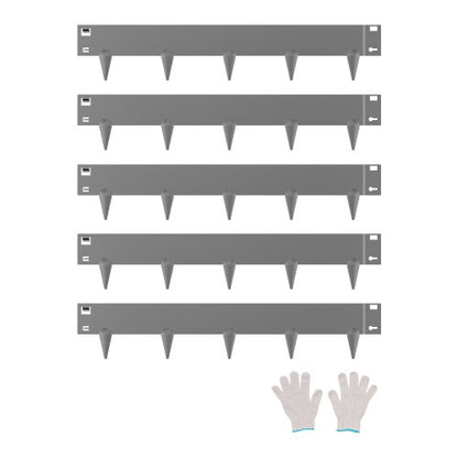 Stålkantlist, 5-pack 39 x 4 tum rostbeständig metallkantlist, böjbar trädgårdskant, kraftig gräsmatta, lätt att installera, rabattgångavdelare mörkgrå