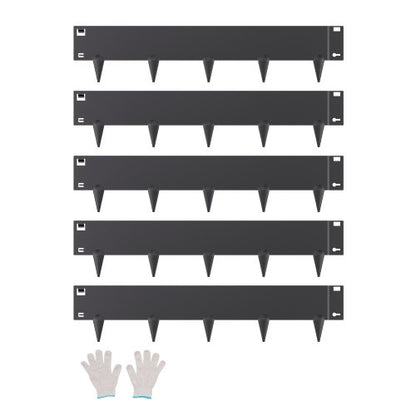 Stålkantlist, 5-pack 39 x 5 tum rostbeständig metallkantlist, böjbar trädgårdskant, kraftig gräsmatta, enkel att installera, rabattgångavdelare svart