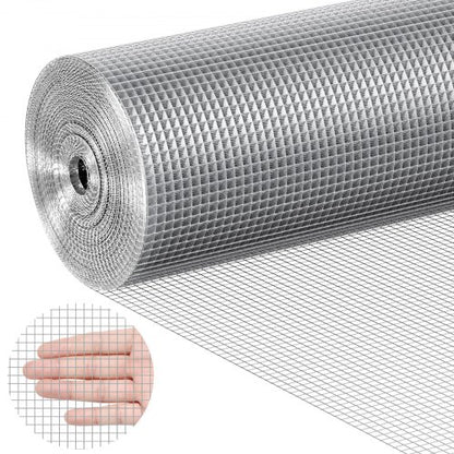 Järnvaruduk, 1/4 tum 48 tum x 100 fot 23 Gauge, varmgalvaniserad trådnätsrulle, hönsnätsstängsel, trådnät för kaninburar, trädgård, små gnagare