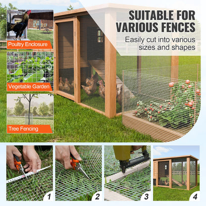 Järnvaruduk, 1/2 tum 48 tum x 50 fot 19 Gauge, varmgalvaniserad trådnätsrulle, hönsnätsstängsel, trådnät för kaninburar, trädgård, små gnagare