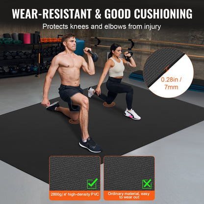 Träningsmatta Halkfri Yogamatta Gym Fitness Pilates Träningsmatta (2,4x15 m)