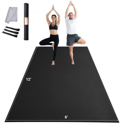 Träningsmatta Halkfri Yogamatta Gym Fitness Pilates Träningsmatta (3,7x18 m)