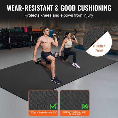 Träningsmatta Halkfri Yogamatta Gym Fitness Pilates Träningsmatta (3,7x18 m)