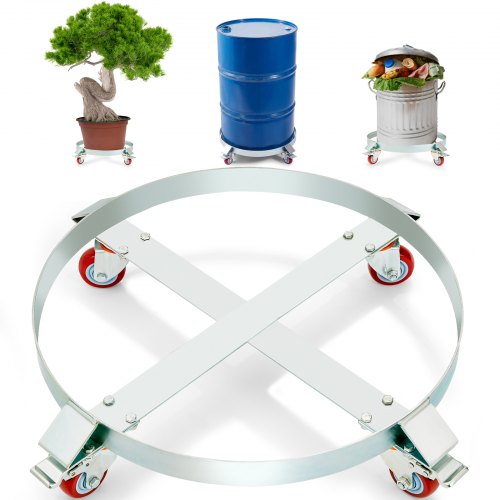 208,2 l kraftig fatvagn, 453,6 kg lastkapacitet, fatvagn, fatvagn, tippfri handtruck med stålram, 4 svängbara hjul, för lagertrumhantering