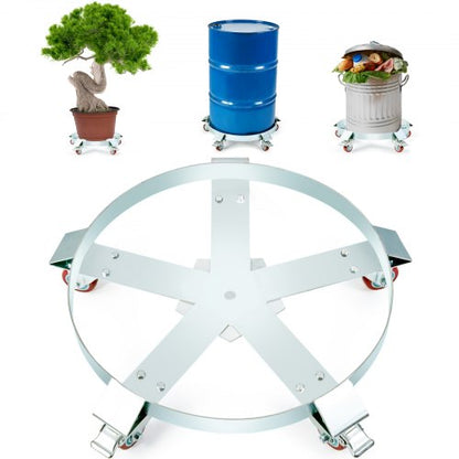 208,2 l kraftig fatvagn, 567 kg lastkapacitet, fatvagn, fatvagn, tippfri handtruck med stålram, 5 svängbara hjul, för lagertrumhantering