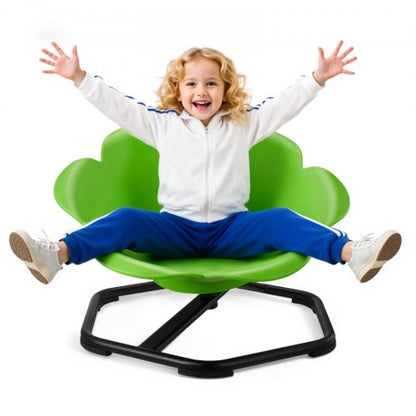 Kids Swivel Chair, 220 lbs Capacity, Cylinder Shape Sensory Spinning Chair, Autistic Kids Sensory Toy Seat with Non-Slip Metal Base, Toddler Sit & Spin Seat for Coordination Balance Focus, Green