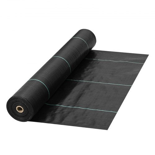 Ogrässpärr, 140 g landskapstyg, 90 x 90 m täckmatta, kraftig vävd geotextil för gräskontroll för trädgård, uteplats, svart