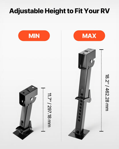 Telescoping Stabilizer Jack, 2PCS Telescoping Folding Trailer Jack, Trailer Swing Down Stabilizer Jack for RV Trailer, Supports 453.59kg Capacity Each, Adjustable from 297.18mm to 462.28mm